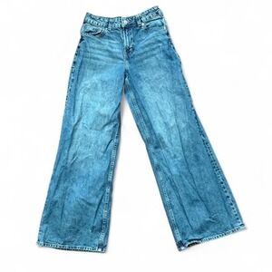 H&M Divided - Women's Wide Leg Jeans - Size 2 - Medium Wash Blue Denim